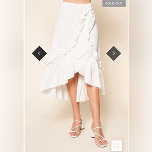 Flamenco Ruffled Midi Skirt by Sugar Lips in White